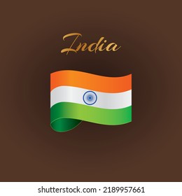 Bandera india con antecedentes y tipografía.