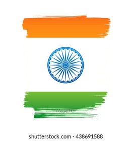 Indian flag. Brush stroke background