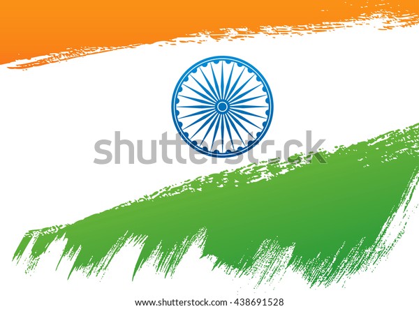 Indian Flag Brush Stroke Background Stock Vector (Royalty Free) 438691528