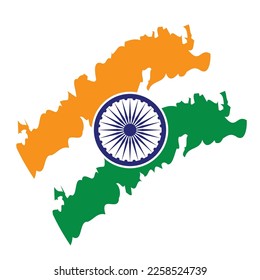 Indian flag brush stroke tricolor with Ashok chakra vector illustration eps 