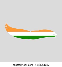 Indian Flag Brush Strokes. Vector Painting