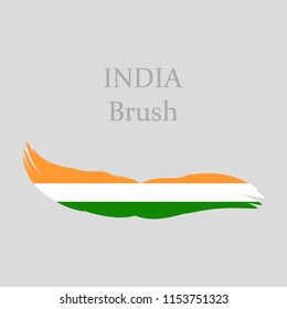 Indian flag brush strokes. Vector painting