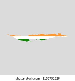 Indian flag brush strokes. Vector painting