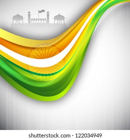 Color de la bandera india fondo de onda creativa. EPS 10.