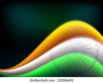 Indian flag color creative wave background. EPS 10.