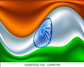Indian flag color creative wave background. EPS 10.