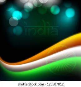 Indian flag color creative wave background. EPS 10.