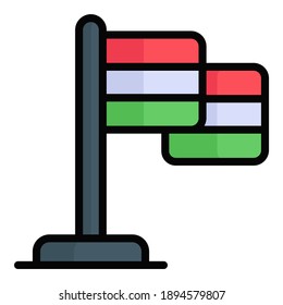 indian flag colored line icon isolated