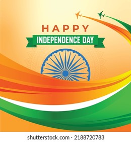 Indian flag colour background with 15 August India independence day concept