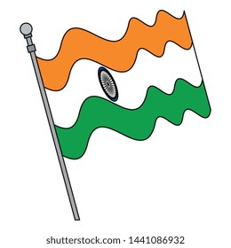 indian flag country isolated icon