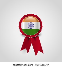 Indian flag design with a badge vector