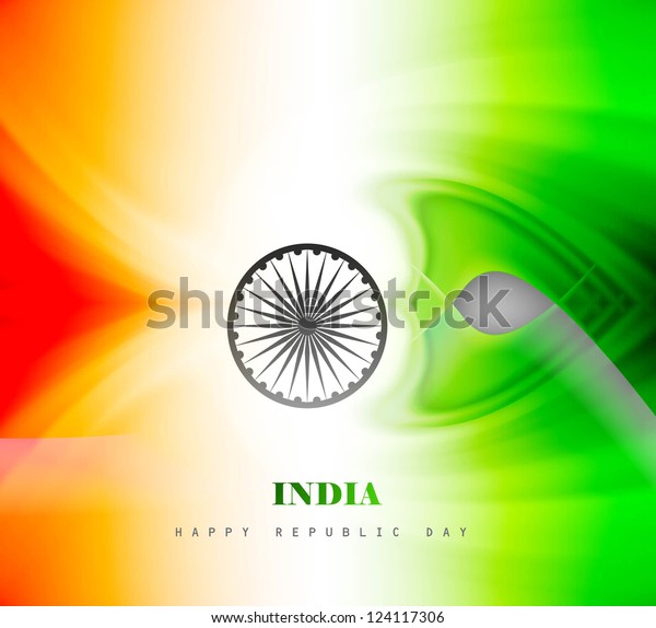 Indian Flag Design Wave Style Background Stock Vector (Royalty Free ...