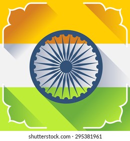 Indian Flag in flat style. Vector illustration concept Indian Independence Day celebrations.