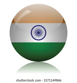 Indian flag glass icon vector illustration