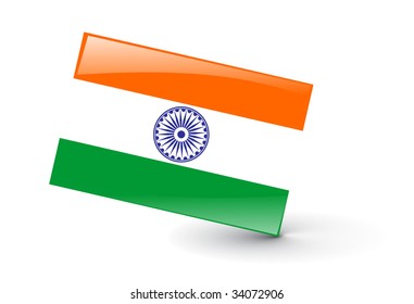 Indian flag in glossy icon