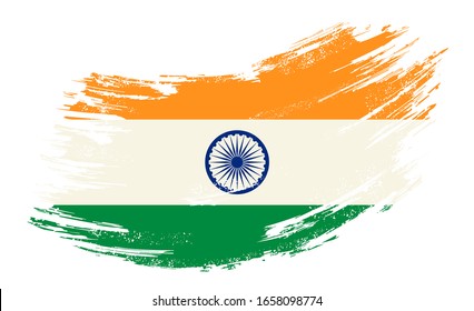 Indian Flag Grunge Brush Background. Vector Illustration.