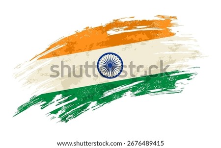 Indian flag grunge brushstroke texture background. Vector illustration.