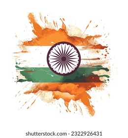 Indian flag. Grunge style illustration of Indian flag