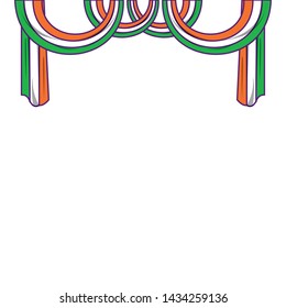 indian flag hanging decorating frame icon cartoon vector illustration graphic design