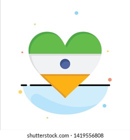 Indian Flag Heart flag Business Logo Template. Flat Color
