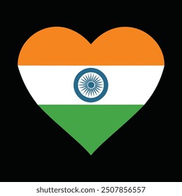 Indian flag and in heart shape
