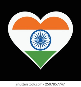 Bandera india y en forma de corazón
