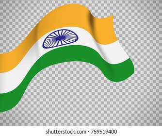 Indian flag icon on transparent background. Vector illustration