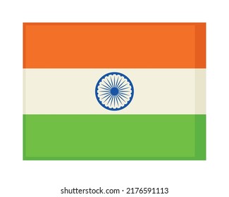 Indian flag icon on white background