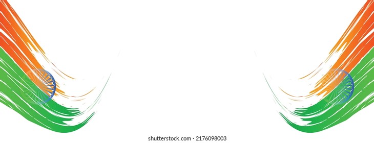 Indian flag illustration for banner, header, card. website etc.