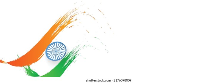 Indian flag illustration for banner, header, card. website etc.