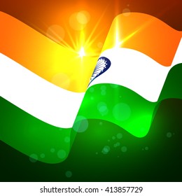 Indian Flag and Independence Day Background. 
