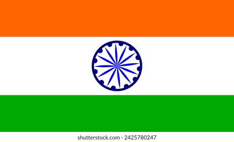 Indian flag, jai hind, India flag, India, flag of India, Indian national flag featuring vibrant saffron pure white and lush green horizontal stripes. Vector illustration. EPS10.