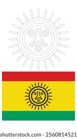 Indian Flag Jatibonicu Taino Tribal Nation Vector Illustration. Symbol Of Native People In America
