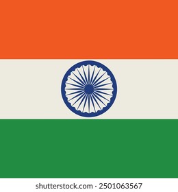 The Indian Flag, known as the Tiranga, features three horizontal stripes: saffron for courage, white with the Ashoka Chakra for peace, and green for prosperity, symbolizing India's rich heritage and u