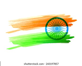 Indian Flag Made With Color Strokes Vector Design