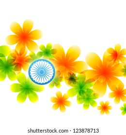 indian flag made of flowers