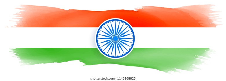 indian flag made with watercolor