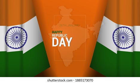bandera india y diseño de mapas para el día de la república