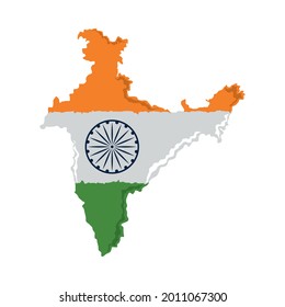 Indian Flag Map Patriotism Stock Vector (Royalty Free) 2011067300 ...