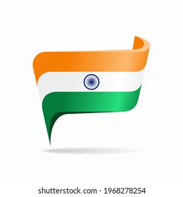 Indian flag map pointer layout. Vector illustration.