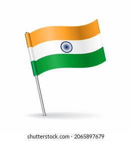Indian flag map pointer layout. Vector illustration.