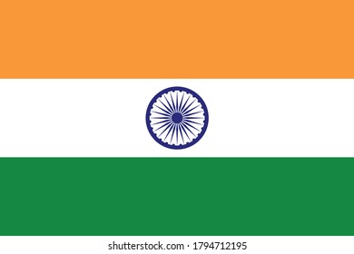 INDIAN FLAG - OFFICIAL, Indian Country National Flag Official Colour and Size proportionally, vector Illustration