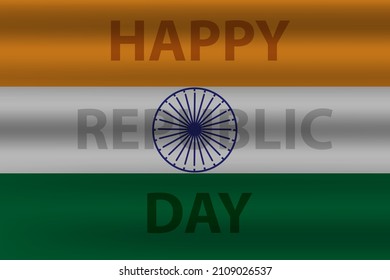 Indian flag overwrite happy republic day text vector illustration.