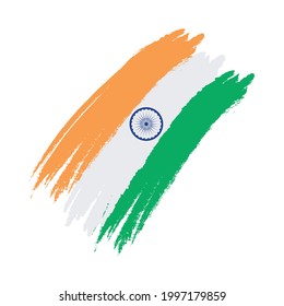 Indian Flag Painting On White Background Stock Vector (Royalty Free ...