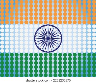 Indian Flag With Polka Dot Pattern