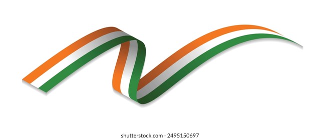 Cinta de la bandera india en Ilustración vectorial aislada blanca