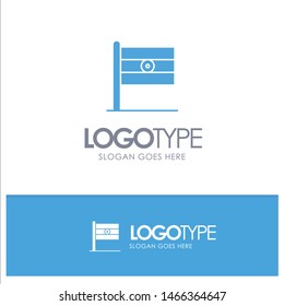 Indian, Flag, Sign, Day Blue Solid Logo with place for tagline. Vector Icon Template background