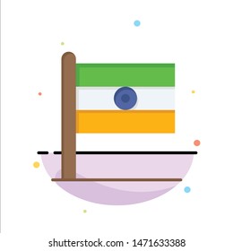 Indian, Flag, Sign, Day Business Logo Template. Flat Color