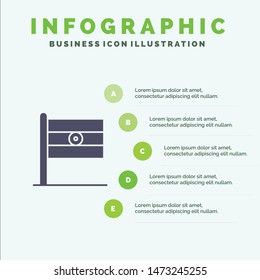 Indian, Flag, Sign, Day Solid Icon Infographics 5 Steps Presentation Background