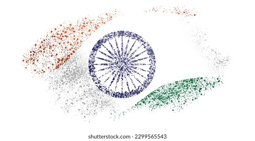 Indian flag style splashes and scribble 
